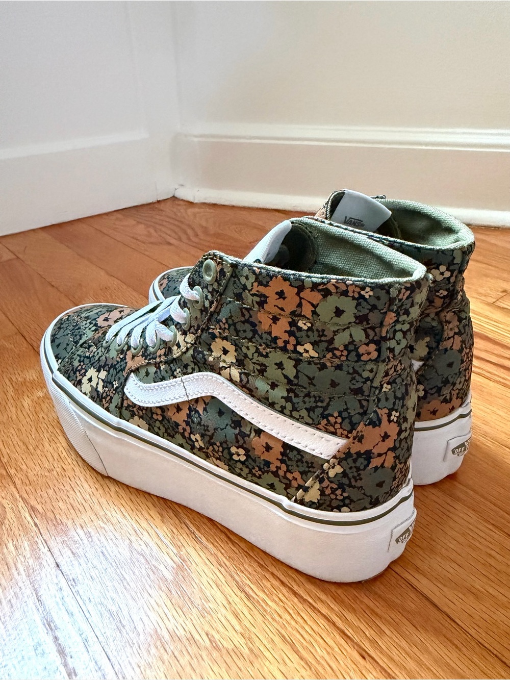 Vans Sk8-Hi Tapered Stackform Camo Floral Loden Green Platform Mens 6 Womens 7.5 - Picture 2 of 12